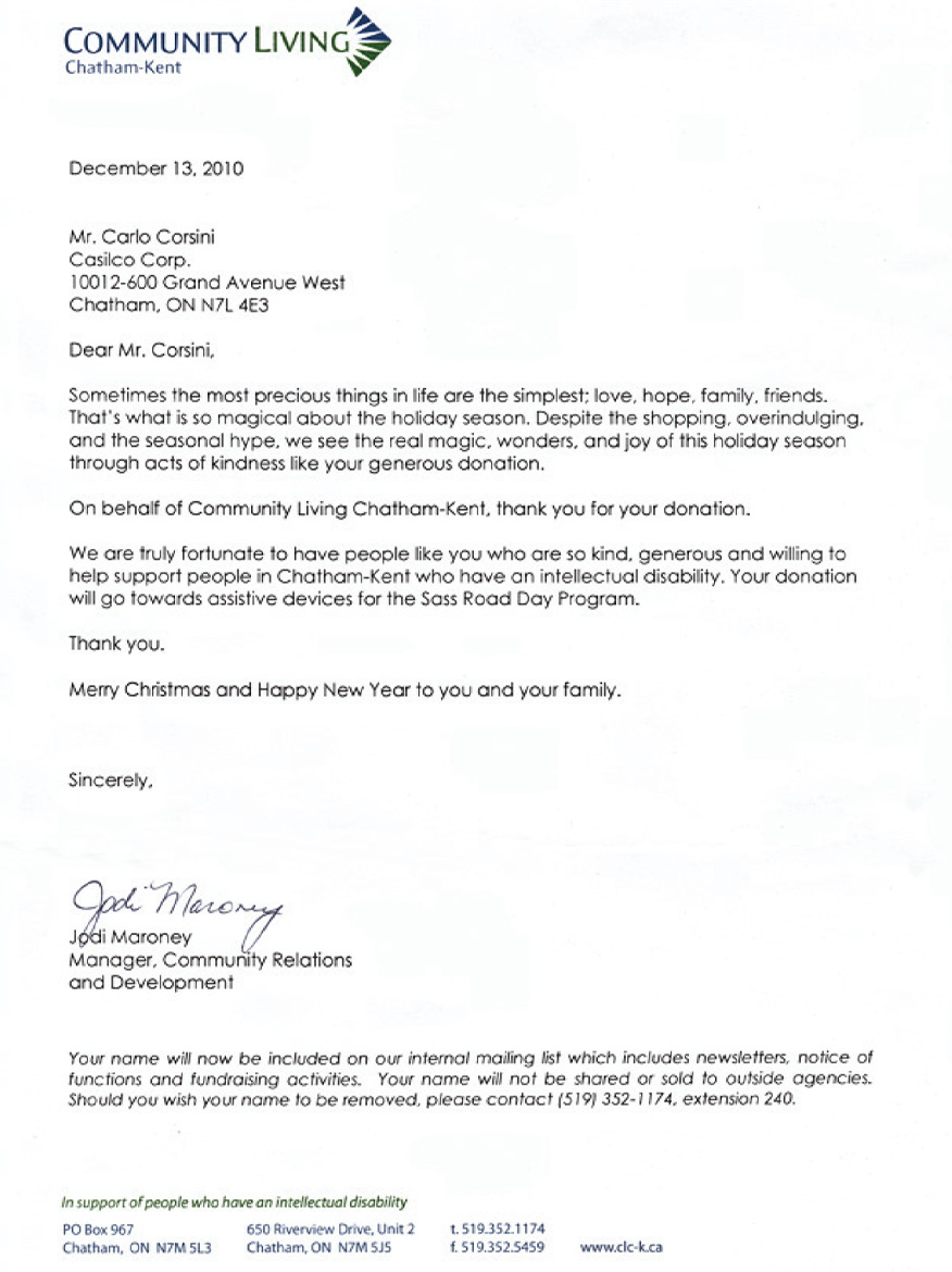 Community-Living-Chatham-Kent-Donation